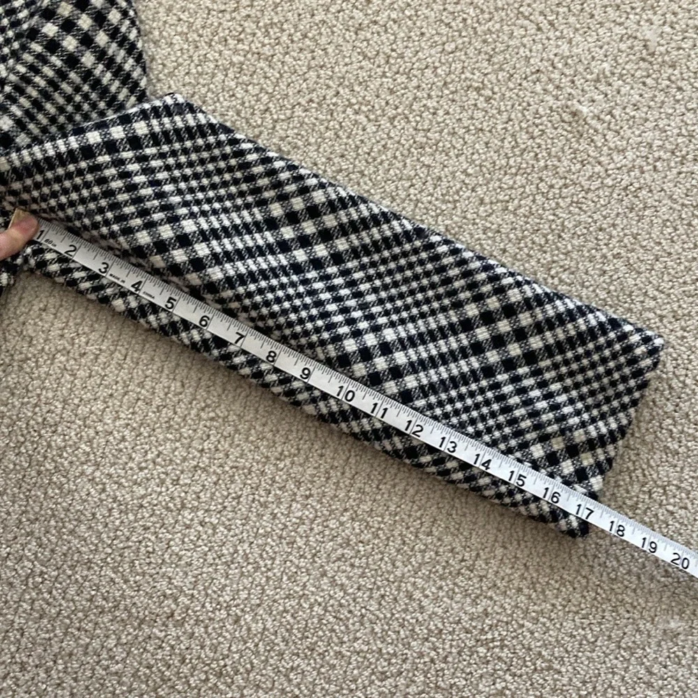 Linda Allard Ellen Tracy 100% Wool Coat Black White Tweed Style Tailored Size 14